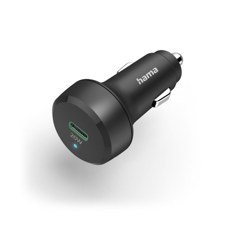 Зарядно за кола Hama, 12-24V USB-C, PD/QC, 20W, USB-A, черно, HAMA-201637