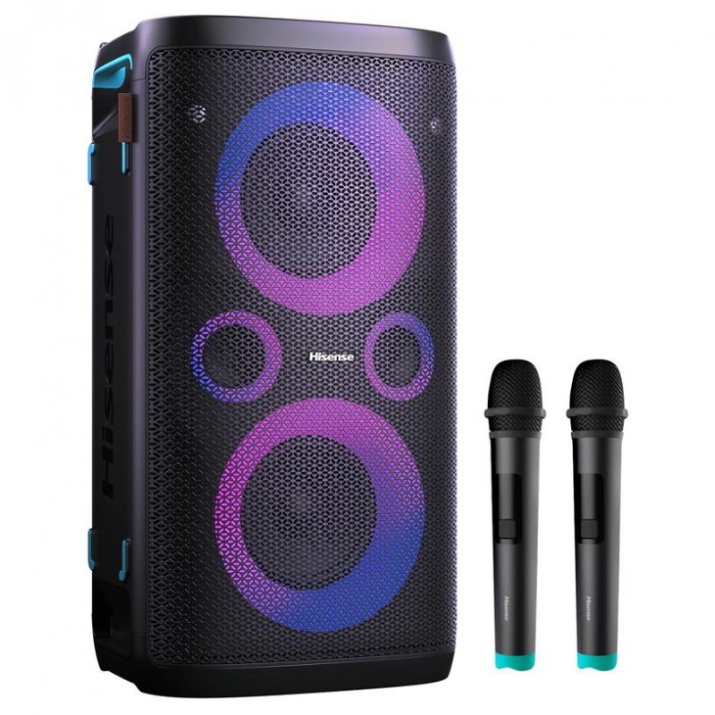 Блутут колонка Hisense Party Storm 1, Безжични микрофони - Черна