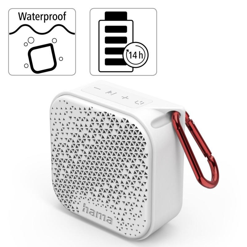 HAMA Блутут мобилна колонка "Pocket 3.0", Waterproof. 3.5W, бяла, HAMA-188225