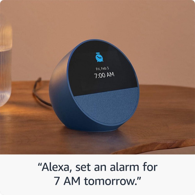 Смарт часовник Amazon Echo Spot 2024 , гласов асистент, Blue, AMAZON-ECHO-SPOT-BLUE