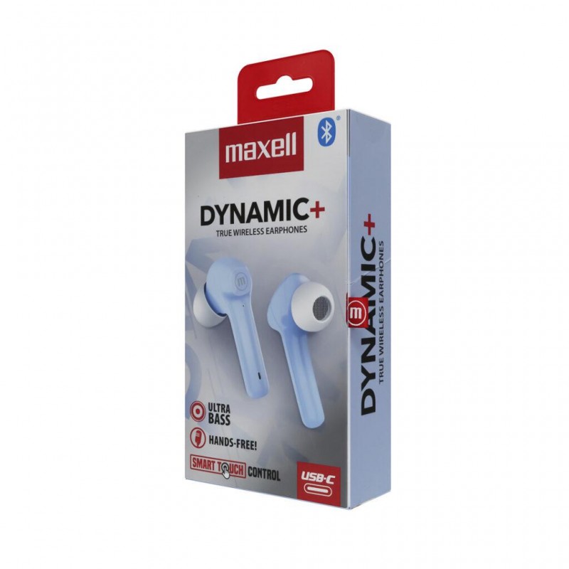 Блутут слушалки-тапи с докинг кутийка MAXELL Dynamic, True Wireless, СИН, ML-AH-TWS-DYNAMIC-BLUE