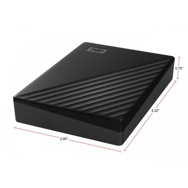 Външен хард диск Western Digital My Passport, 5TB, 2.5 HDD, USB 3.2, Черен, WD-HDD-PASSPORT-5TB-BK