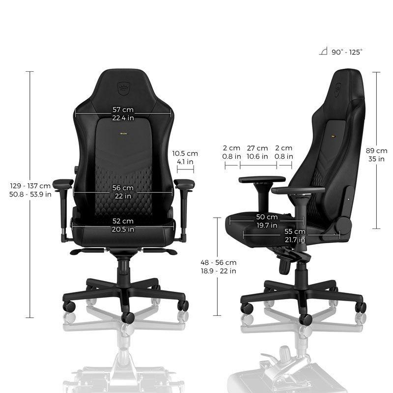 Геймърски стол noblechairs HERO Real Leather, Black, NOBLE-GAGC-118