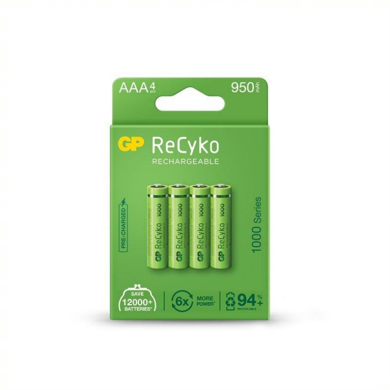 Акумулаторна Батерия GP R03 AAA 1000mAh NiMH 100AAAHCE-EB4 4 бр. в опаковка GP-GP-BR-100AAAHCE-EB4