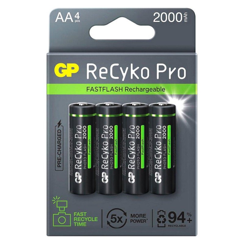 Акумулаторна Батерия GP R6 AA 2100mAh RECYKO + PRO Fast Flash GP-BR-210AAHCF-APCEB4 NiMH /до 1500 цикъла/  4