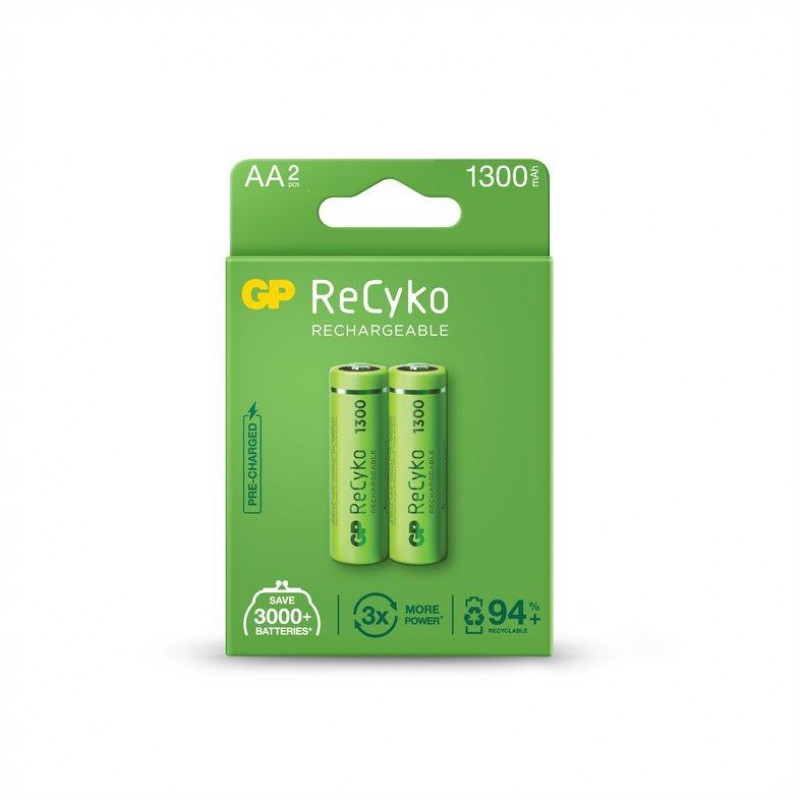 Акумулаторна Батерия R6 AA 130AAHC-EB2 1300mAh NiMH 2 бр. в опаковка GP-GP-BR-130AAHC-EB2