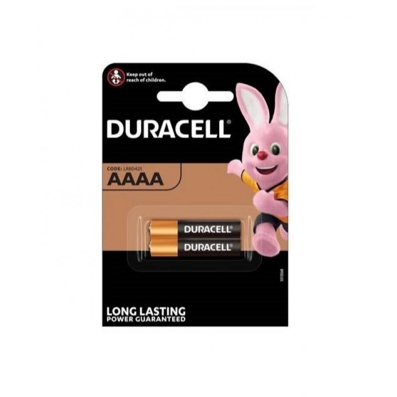 Алкална батерия  1.5V AAAA LR61- 2бр. в опаковка DURACELL, DUR-BA-LR61-AAAA-2PK