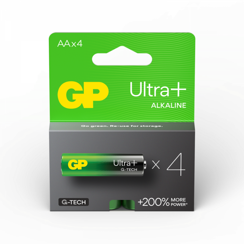 Алкална батерия GP ULTRA PLUS LR6 AA /4 бр. в опаковка/ 1.5V, GP-BA-15AUP21-SB4
