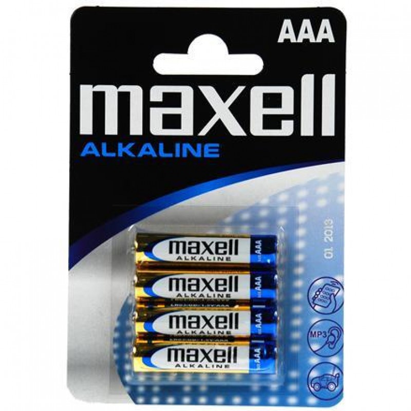 Алкална батерия MAXELL LR03 /4 бр. в опаковка/ 1,5V, ML-BA-LR03
