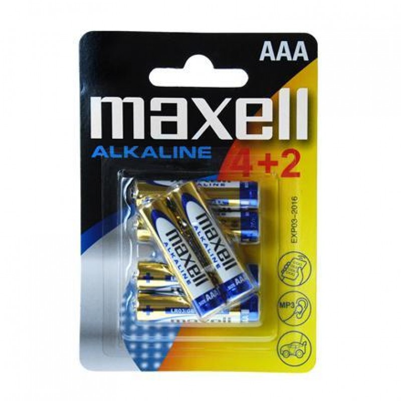 Алкална батерия MAXELL LR03 AAA 1,5V /4+2 бр. в опаковка-ML-BA-LR03-4plus2