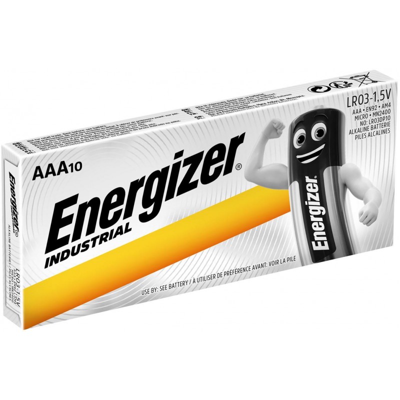 Алкални батерии индустриални LR03 AAA 1,5V 10PK INDUSTRIAL  ENERGIZER, ENERG-BA-LR03-10PK-IND