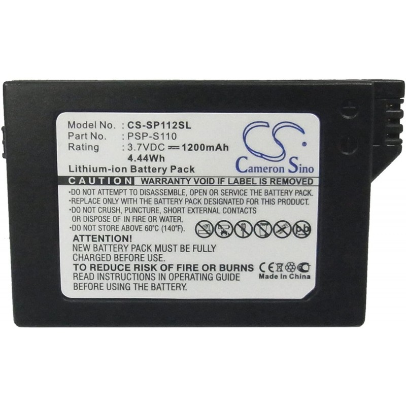 Батерия Cameron Sino, За плейстейшън Sony PSP-S110 PSP-2000, PSP-3000 CS-SP112SL, LiIon 3.7V, 1200mAh, CS-SP112SL