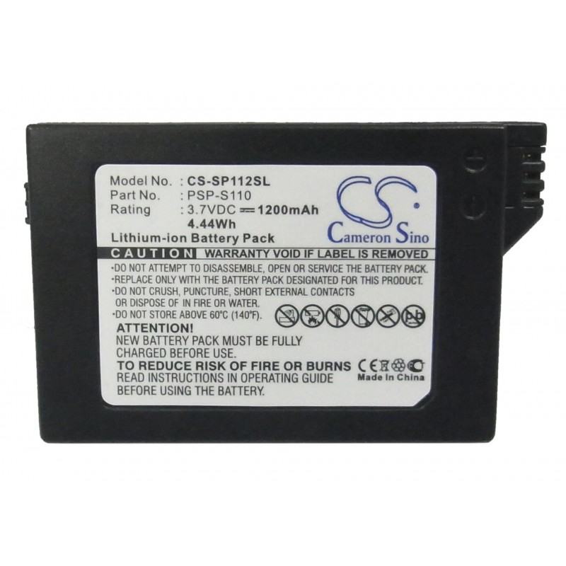 Батерия Cameron Sino, За плейстейшън Sony PSP-S110 PSP-2000, PSP-3000 CS-SP112SL, LiIon 3.7V, 1200mAh, CS-SP112SL