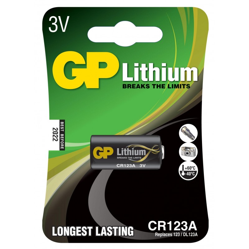 Батерия литиева Фото GP CR-123 3V-GP-BL-CR123A-U1