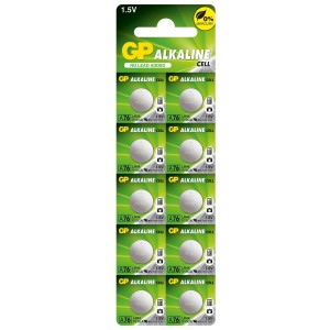 Бутонна алкална батерия GPА76 LR-44/ 10 бр./pack цена за 1 бр./ 1.55V GP