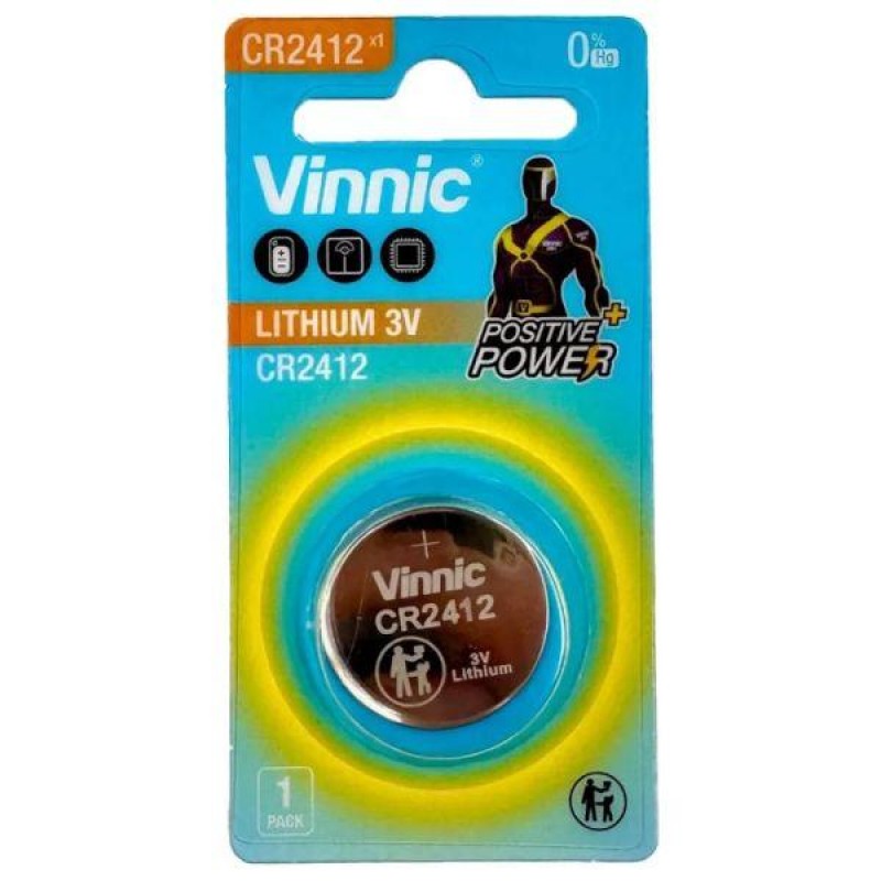 Бутонна батерия литиева 3V CR2412  VINNIC, VIN-BL-CR2412