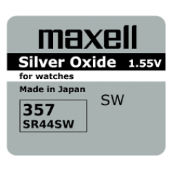Бутонна батерия сребърна MAXELL SR44 SW/357/   1.55V