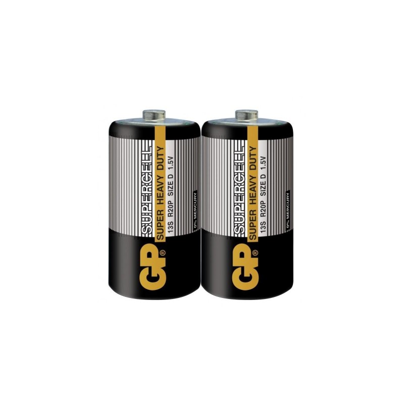 Цинк карбонова батерия R20 SUPERCELL 13S-S2 /2 бр. в опаковка/ shrink 1.5V GP-GP-BM-13S-S2