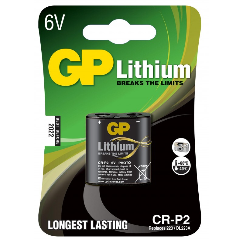 Фото литиева батерия GP CR-P2, 6V-GP-BL-CRP2-U1