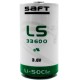 Литиево тионил хлоридна батерия SAFT LSH20, LS33600 3,6V R20 17Ah STD /с пъпка/