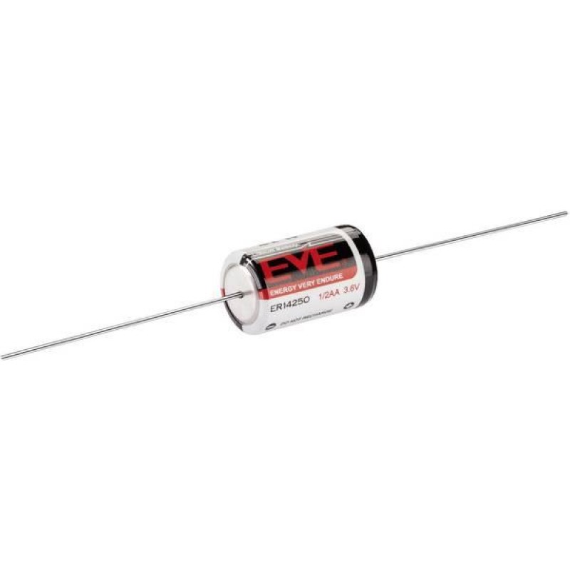 Литиево тионилхлоридна  батерия EVE 3.6 V  1/2AA ER14250 /AX/ с накрайници жички  EVE BATTERY-EVE-ER14250-AX