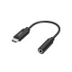 HAMA Аудио адаптер, USB-C мъжко - 3.5 mm аудио жак женско, Стерео, Черен