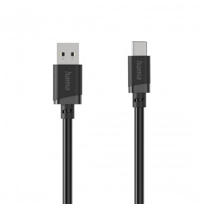 HAMA Кабел  USB-C - USB-А мъжко, 1 м, 480Мbit/ 3А,черен