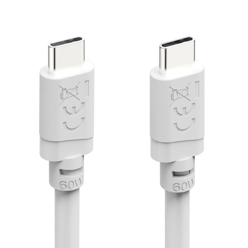 HAMA Кабел за зареждане USB-C - USB-C, 60 W, 1 m, бял