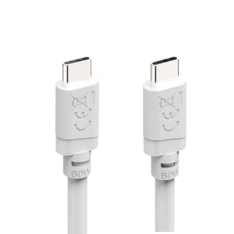 HAMA Кабел за зареждане USB-C - USB-C, 60 W, 1 m, бял