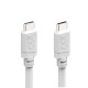 HAMA Кабел за зареждане USB-C - USB-C, 60 W, 1 m, бял