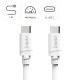 HAMA Кабел за зареждане USB-C - USB-C, 60 W, 1 m, бял