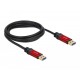 Кабел Delock 82745, USB-A мъжко - USB-А мъжко, 2 м, Premium, Екраниран, Черен, DELOCK-82745