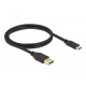 Кабел Delock SuperSpeed, USB-A мъжко - USB-C мъжко, (USB 3.2 Gen 2), 10 Gbps, 1 м, Черен, DELOCK-83870