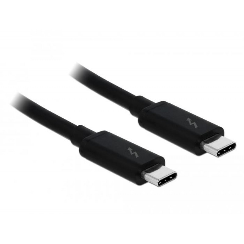 Кабел Delock Thunderbolt 3 (20 Gb/s) USB-C,  мъжко - мъжко, 2.0 м, 3 A, Черен-DELOCK-84847