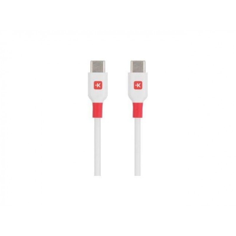 Кабел Skross, USB-C - USB-C мъжко, USB 2.0, 1.2м, Бял, SKROSS-SKCA0019C-C120CN