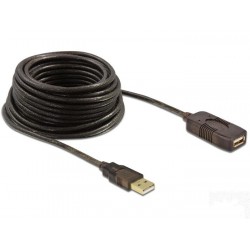 Удължителен кабел DeLock, USB-A мъжко - USB-A женско, USB 2.0, 5 м, Черен
