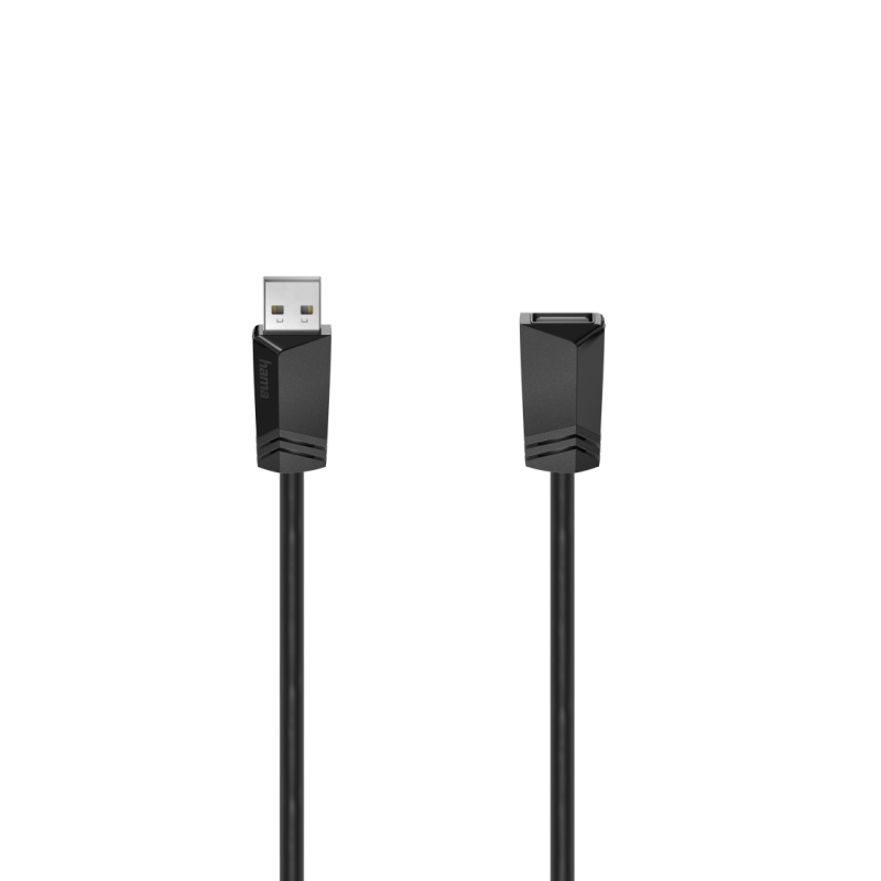 Удължителен кабел HAMA 200621 USB-A женско - USB-A мъжко, 5 м, екраниран, черен-HAMA-200621