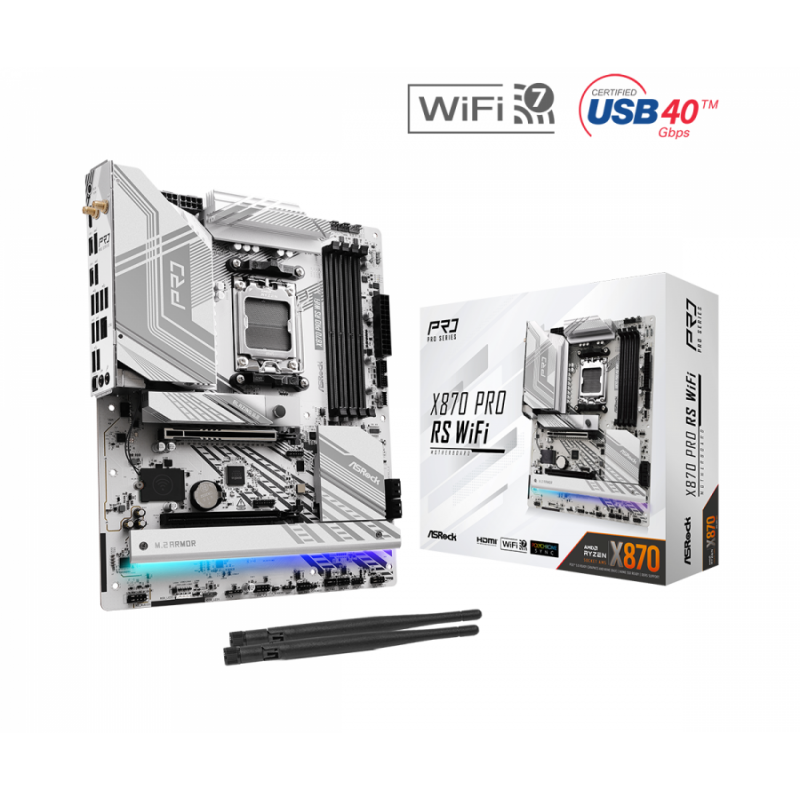Дънна платка ASROCK X870 PRO RS WIFI, Socket AM5, ASR-MB-X870-PRO-RS-WF
