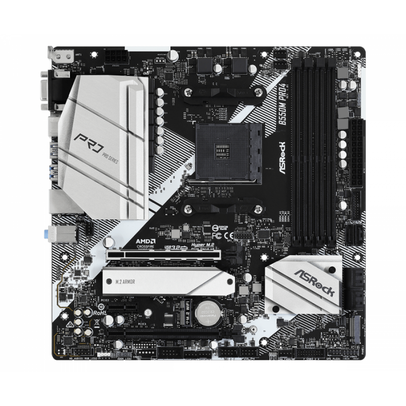 Дънна платка ASRock B550M Pro4, AM4, 4xDDR4, ASR-MB-B550M-PRO4