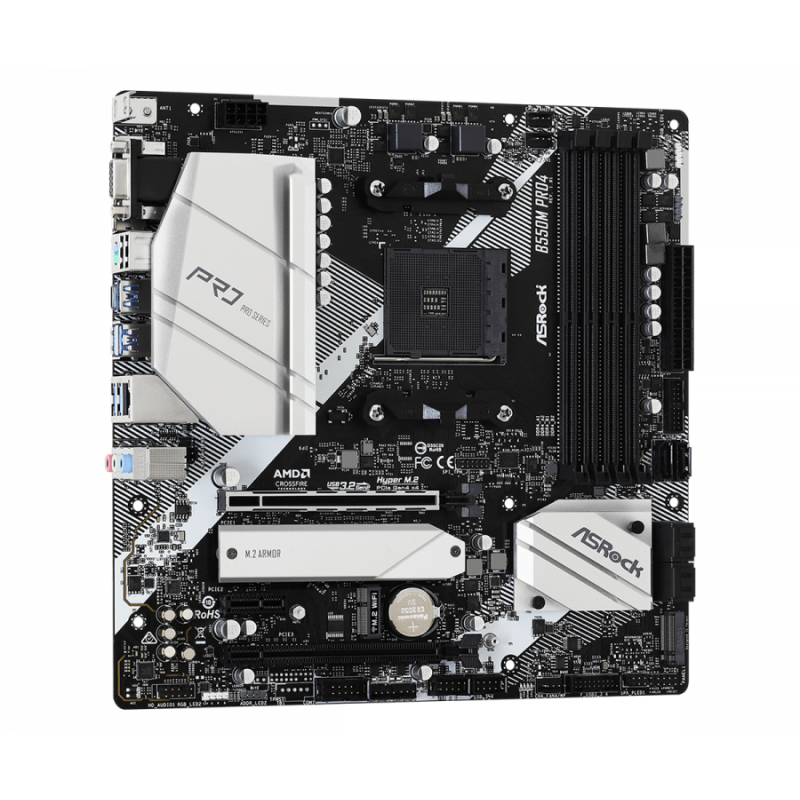 Дънна платка ASRock B550M Pro4, AM4, 4xDDR4, ASR-MB-B550M-PRO4