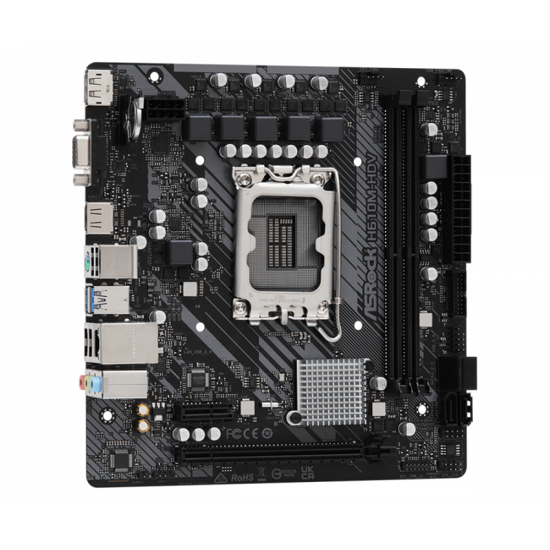 Дънна платка ASRock H610M-HDV, LGA1700, DDR4, mATX, ASR-MB-H610M-HDV