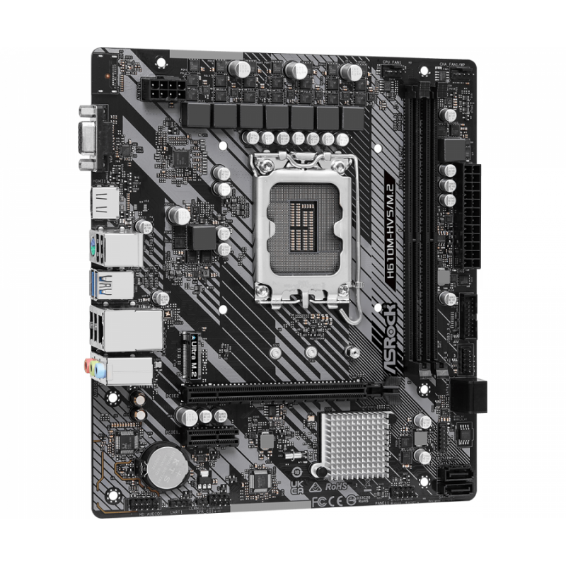 Дънна платка ASRock H610M-HVS/M.2 R2.0, LGA1700, DDR4, mATX