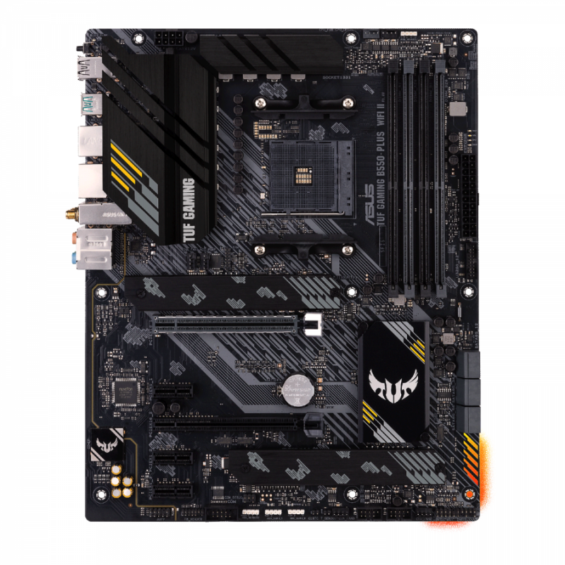 Дънна платка ASUS TUF GAMING B550-PLUS WIFI II socket AM4, 4xDDR4, Aura Sync, PCIe 4.0, ASUS-MB-TUF-B550-PLUS-WF