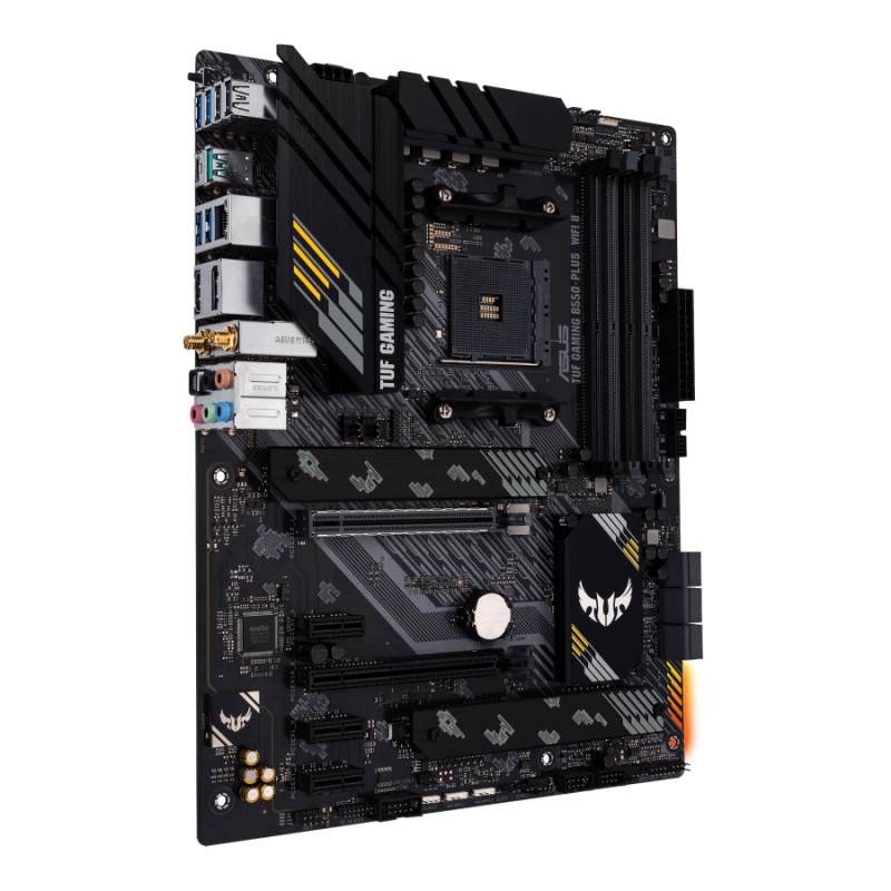 Дънна платка ASUS TUF GAMING B550-PLUS WIFI II socket AM4, 4xDDR4, Aura Sync, PCIe 4.0, ASUS-MB-TUF-B550-PLUS-WF