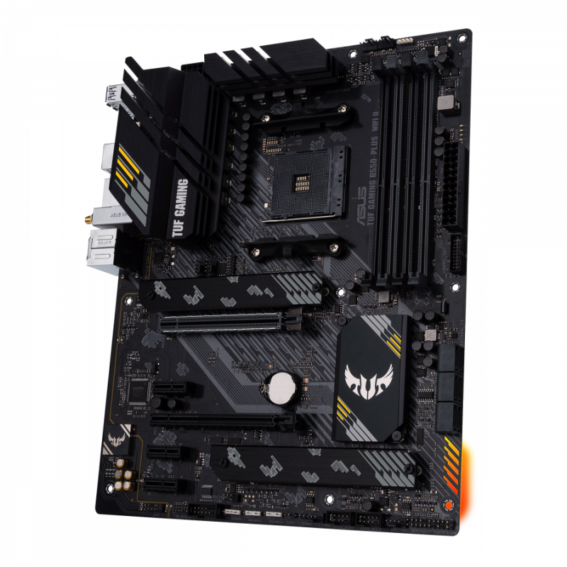 Дънна платка ASUS TUF GAMING B550-PLUS WIFI II socket AM4, 4xDDR4, Aura Sync, PCIe 4.0, ASUS-MB-TUF-B550-PLUS-WF