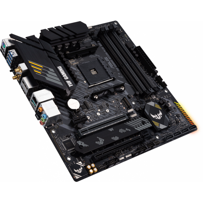 Дънна платка ASUS TUF GAMING B550M-PLUS WIFI II, AMD AM4, micro ATX, 4x DDR4, dual M.2, Wi-Fi 6, PCIe 4.0, Aura Sync RGB
