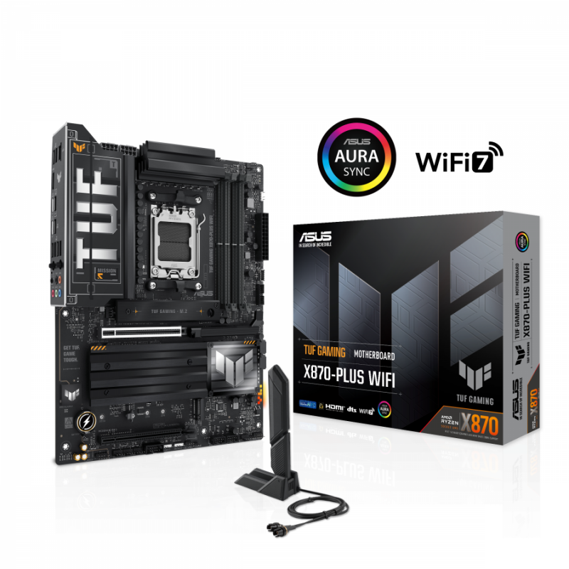 Дънна платка ASUS TUF GAMING X870-PLUS WIFI AM5 DDR5, ASUS-MB-TUF-X870-P-WF