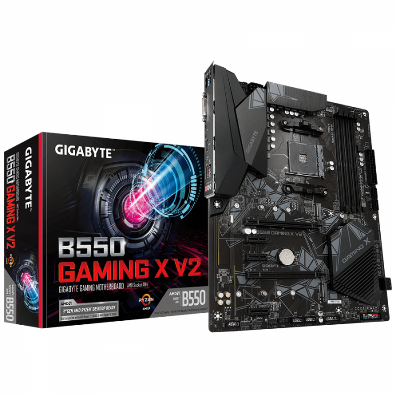 Дънна платка GIGABYTE B550 GAMING X V2 Socket AM4, 4 x DDR4, RGB Fusion, (rev. 1.0)-GA-MB-B550-GAMING-X-V2
