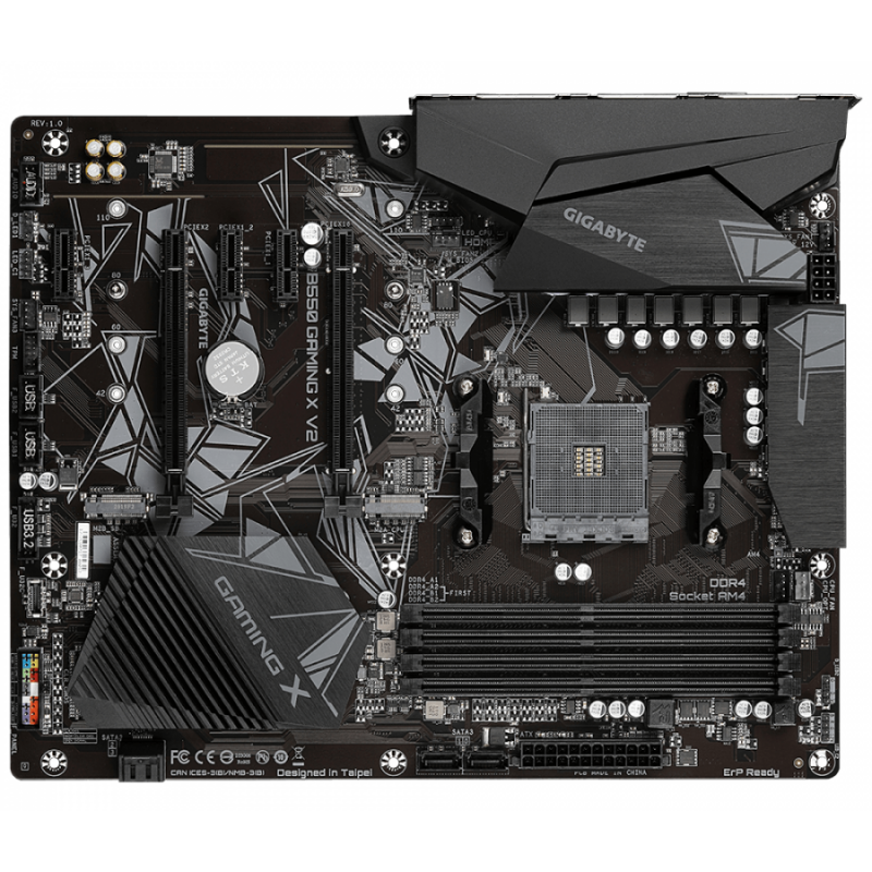 Дънна платка GIGABYTE B550 GAMING X V2 Socket AM4, 4 x DDR4, RGB Fusion, (rev. 1.0)-GA-MB-B550-GAMING-X-V2