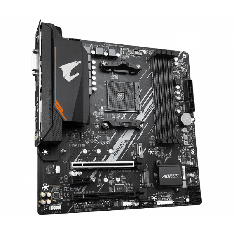 Дънна платка GIGABYTE B550M AORUS ELITE Socket AM4, 4 x DDR4, RGB Fusion 2.0-GA-MB-B550M-AORUS-ELITE